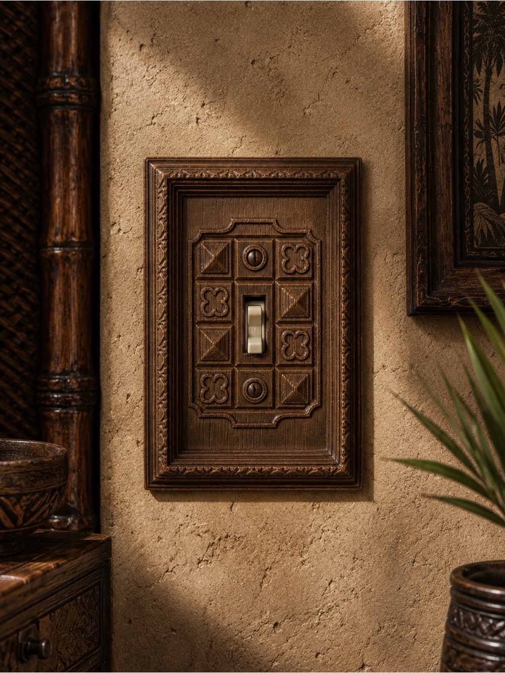 (VTG) AMERTAC • 2-Piece Brown Faux Wood Decorative Light Switch Cover Plates, OS - Picture 13 of 13
